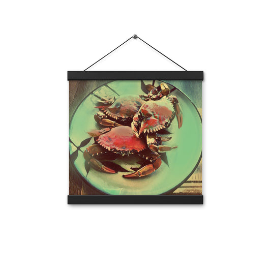 Crab Plate Poster with Hangers