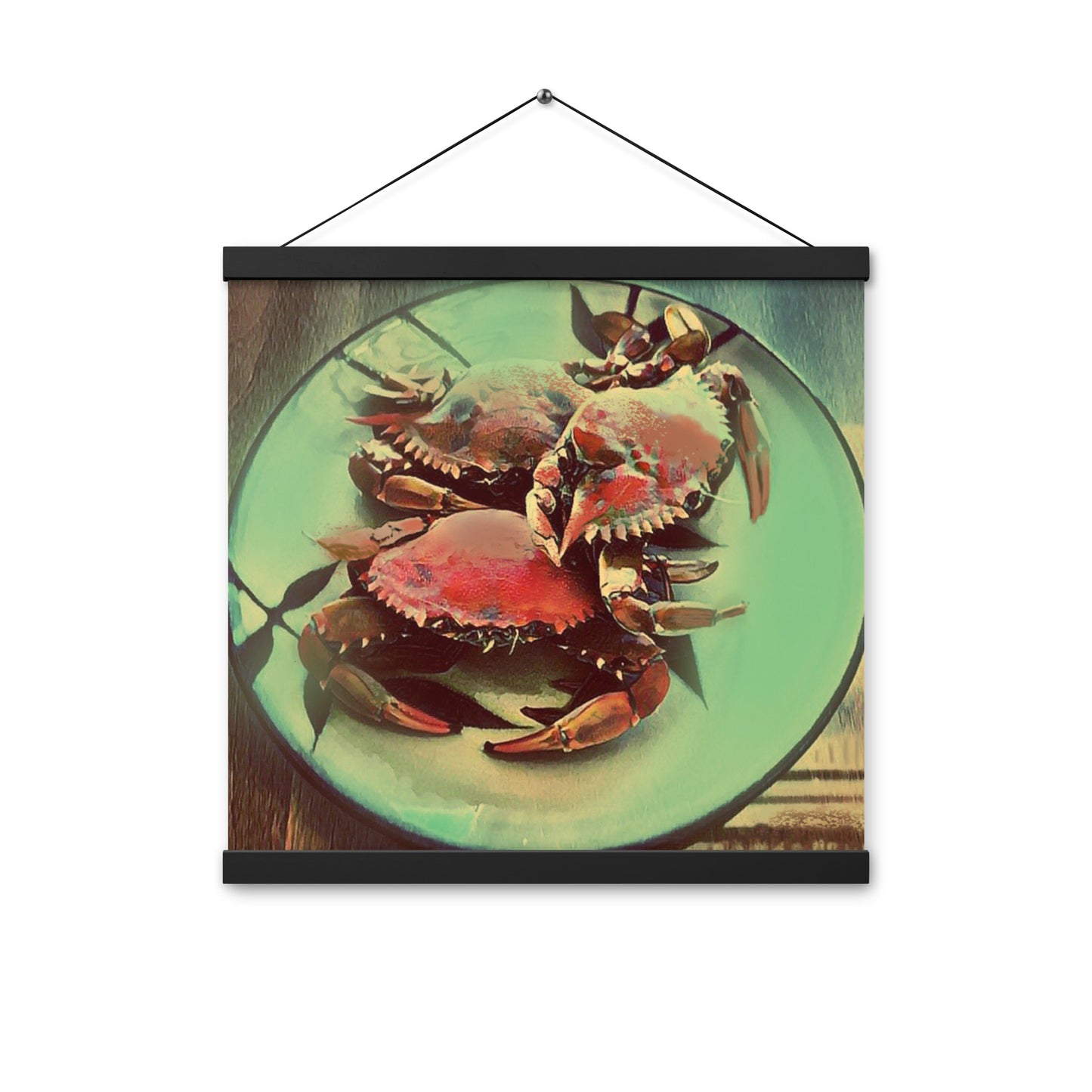 Crab Plate Poster with Hangers