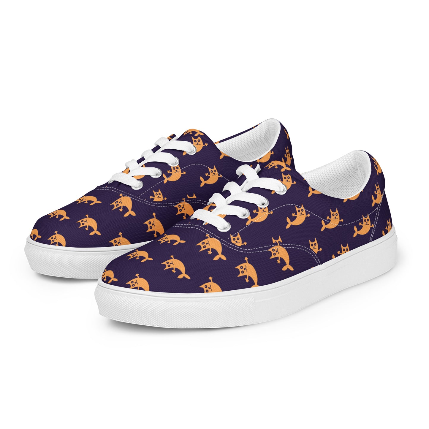 Mer-Kitty Women’s Handmade Lace-up Canvas Skater Shoes