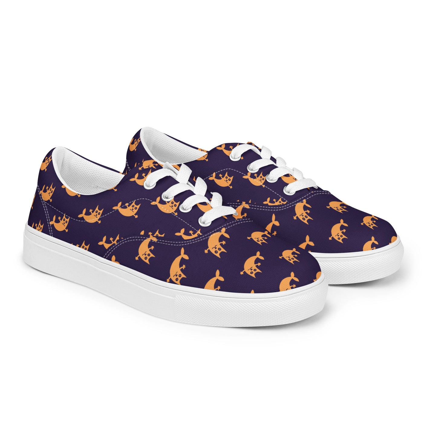 Mer-Kitty Women’s Handmade Lace-up Canvas Skater Shoes