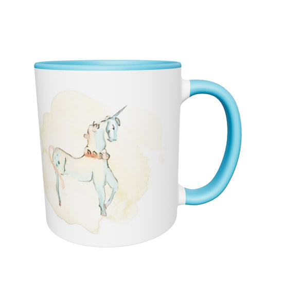 Watercolor Unicorn Mug with Color Inside