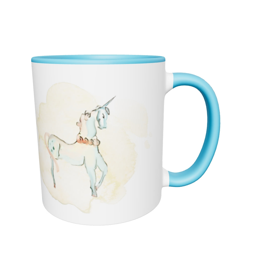 Watercolor Unicorn Mug with Color Inside