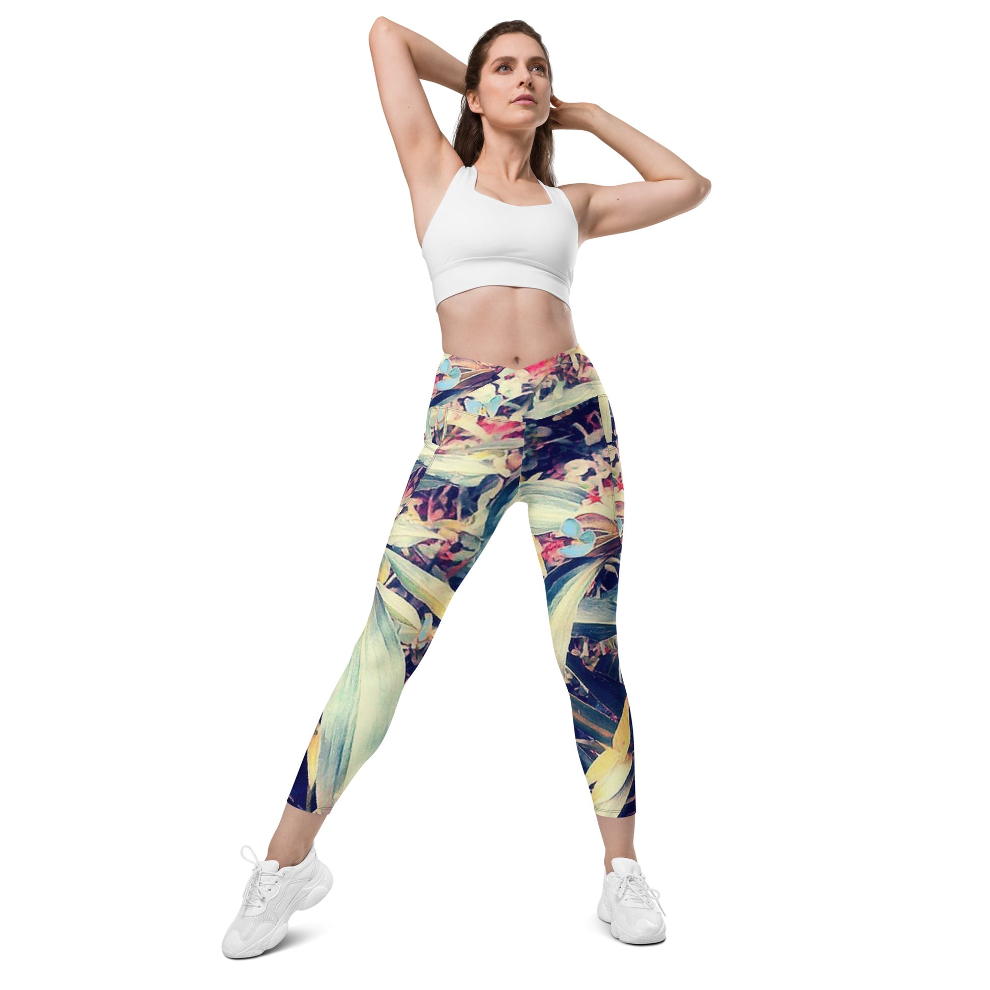 Tropical Crossover leggings with pockets - A. Mandaline Art
