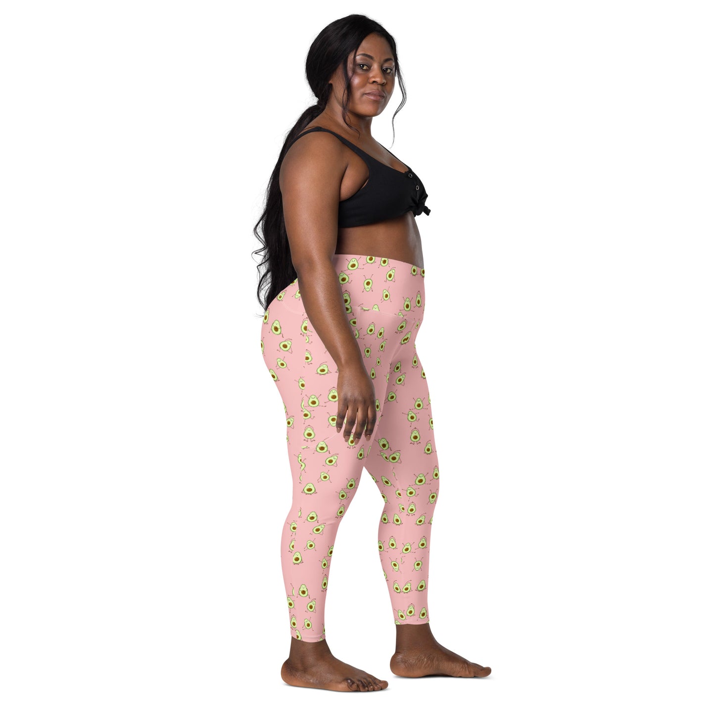 Guacamole Yogi Pink Leggings With Pockets UPF 50+