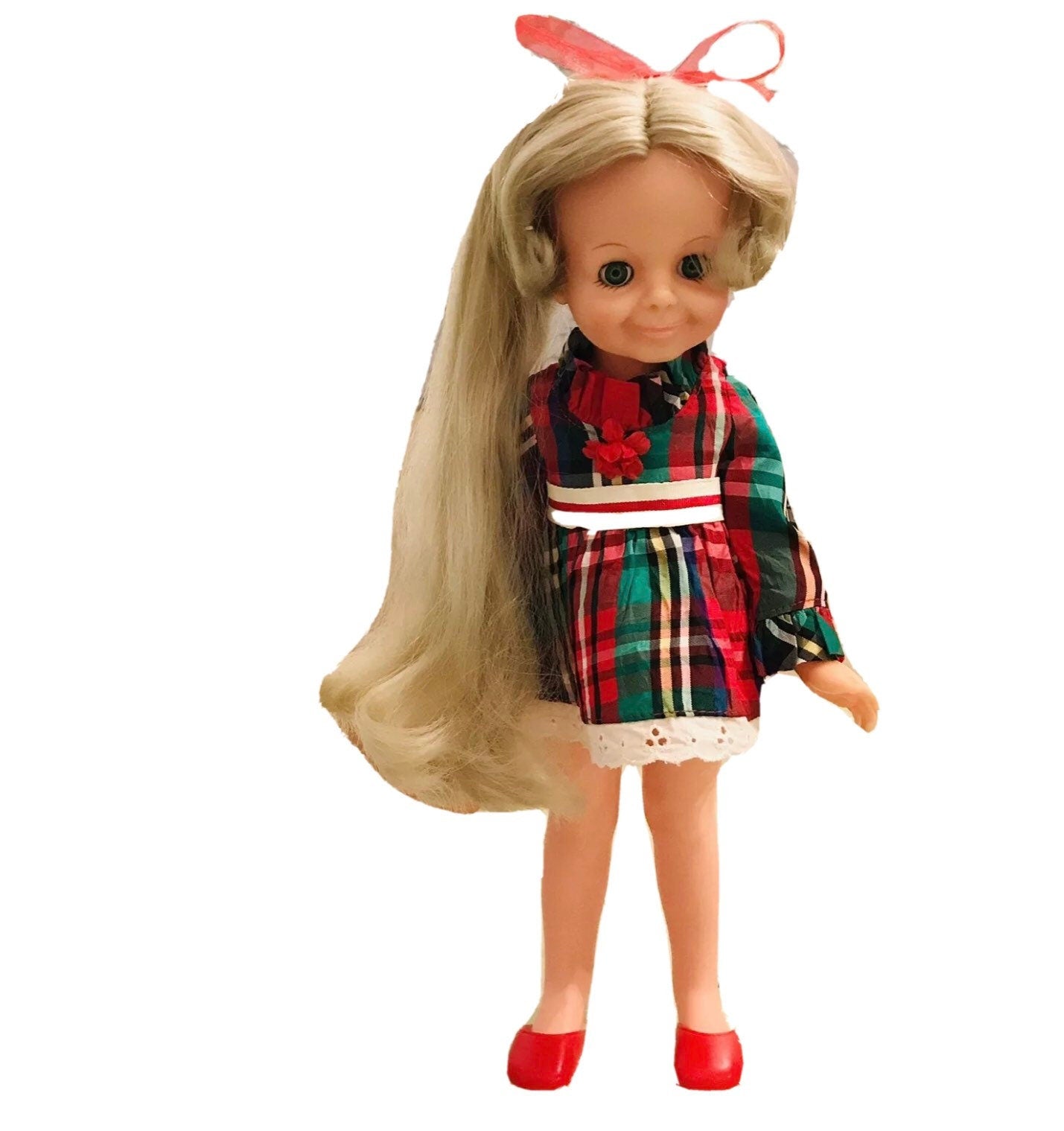 Velvet Doll, OOAK Velvet, Vintage Ideal Doll, Green Eyes, Art Doll, Look Around, 15 Inch, Crissy Family Doll, Fashion Doll, Rare, 1969 - A. Mandaline Art