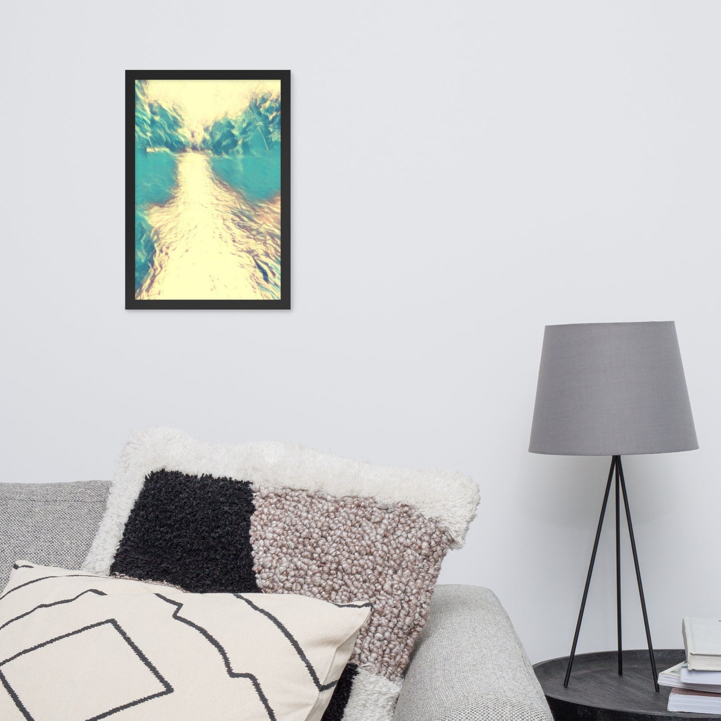Pastel River Framed photo paper poster - A. Mandaline Art