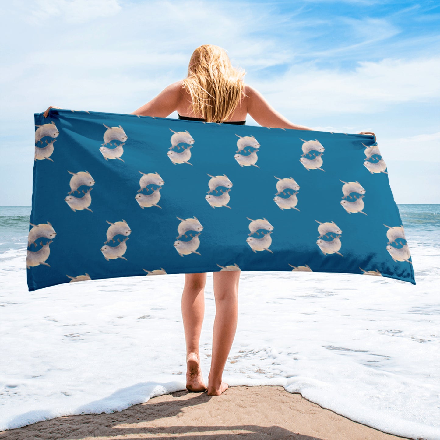 Yin Yang Seals 30x60" Towel Beach Pool Gift Vacation
