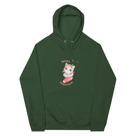 Meowy Christmas Sol's Unisex eco raglan hoodie