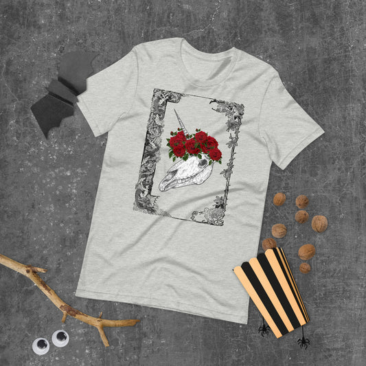 Mari Lwyd Unicorn Unisex t-shirt - A. Mandaline Art