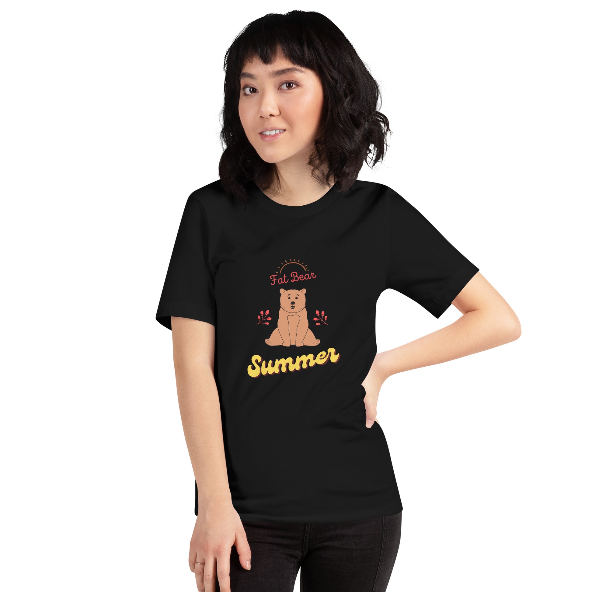 Fat Bear Summer Unisex t-shirt - A. Mandaline Art