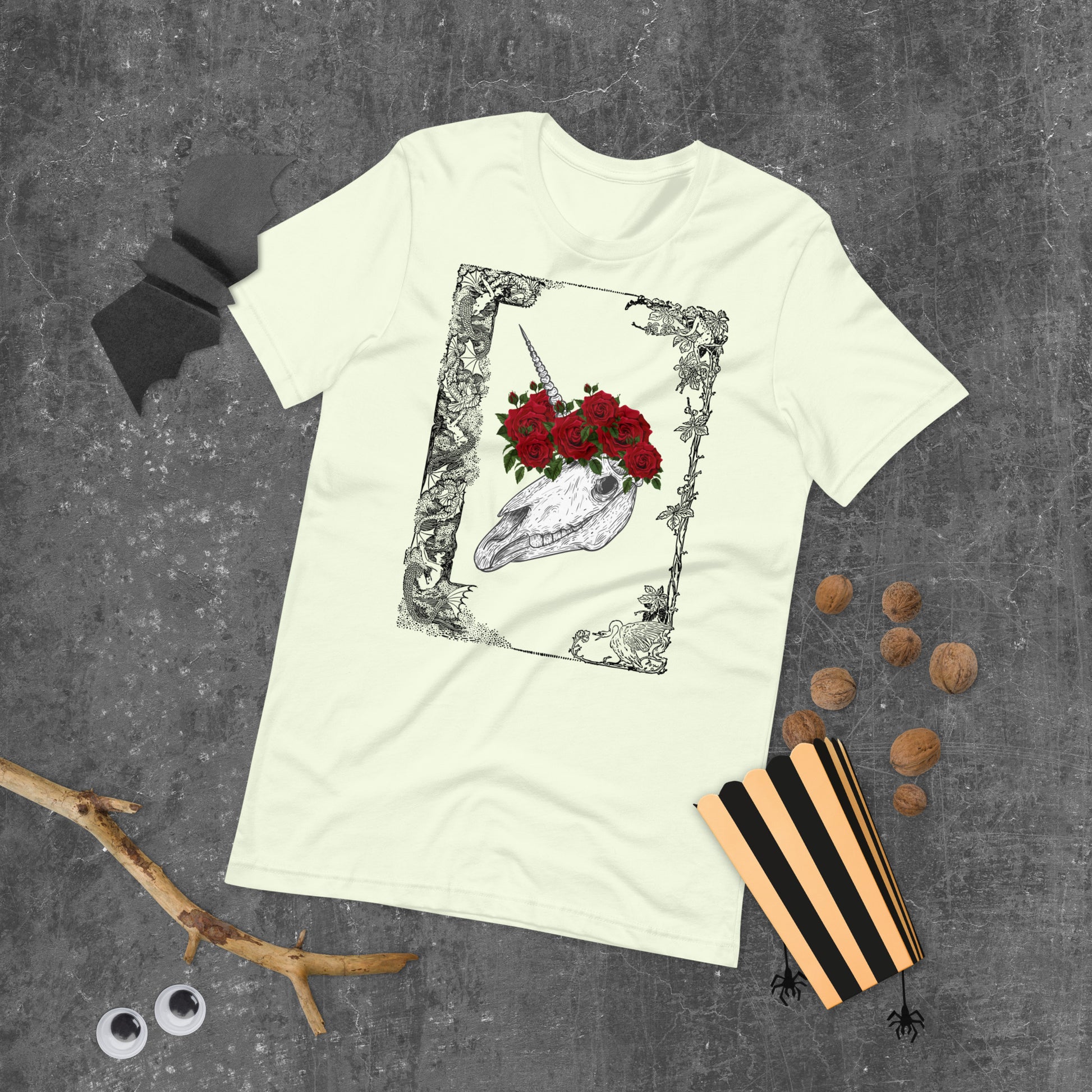 Mari Lwyd Unicorn Unisex t-shirt - A. Mandaline Art