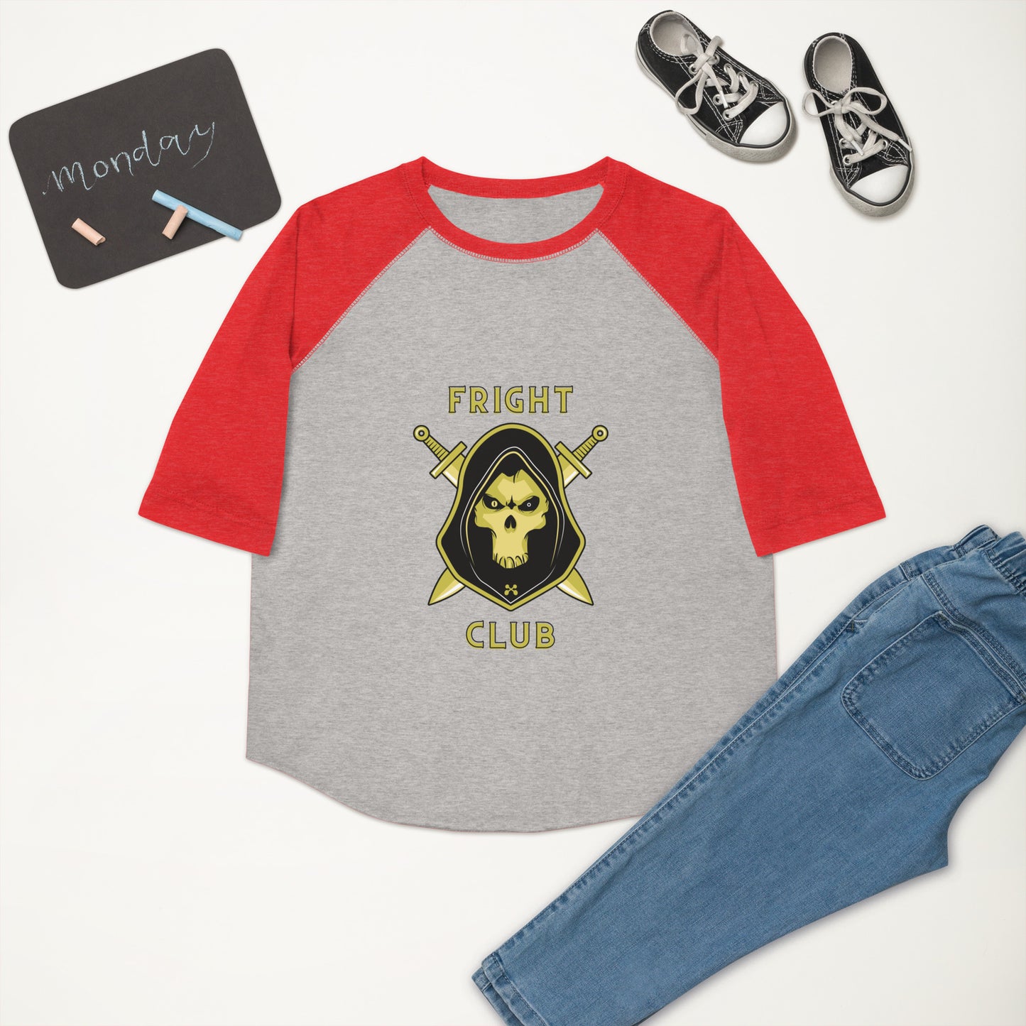 Fright Club Youth baseball shirt - A. Mandaline Art